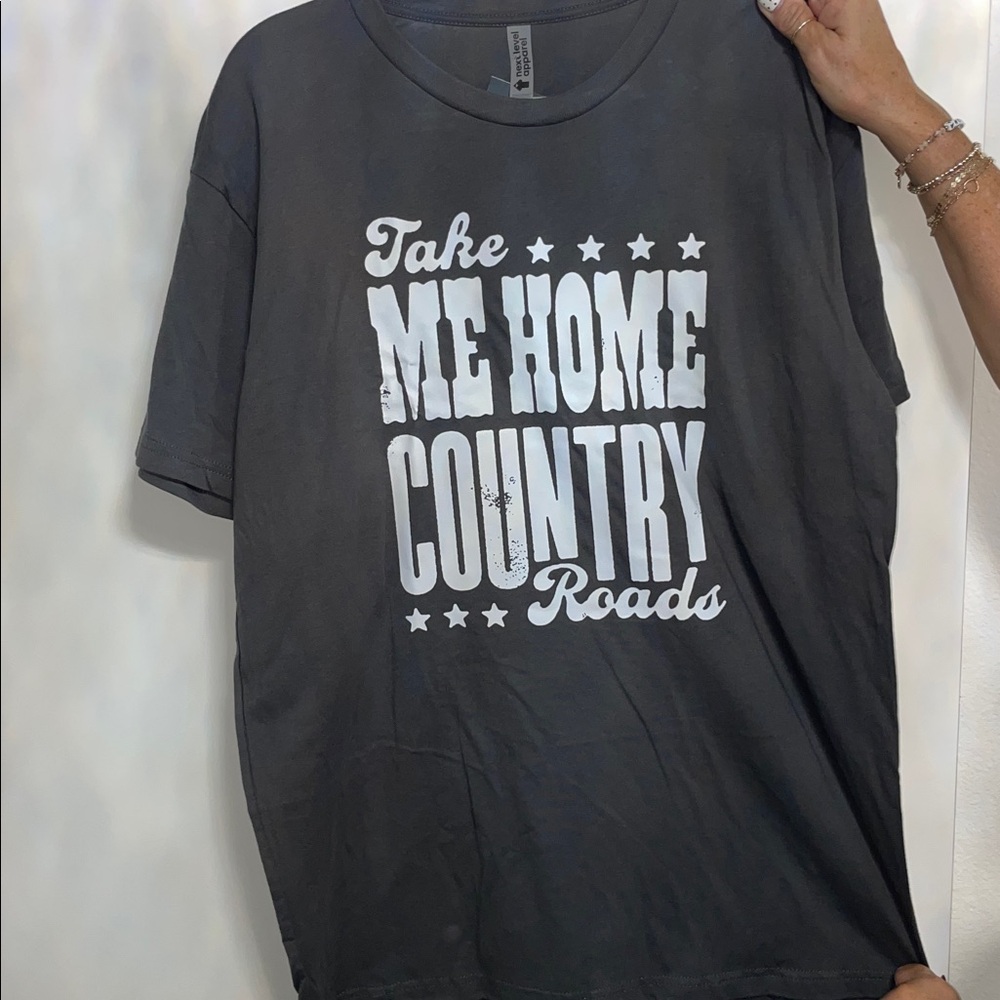 Charcoal Gray TAKE ME HOME COUNTRY ROADS Graphic T-Shirt